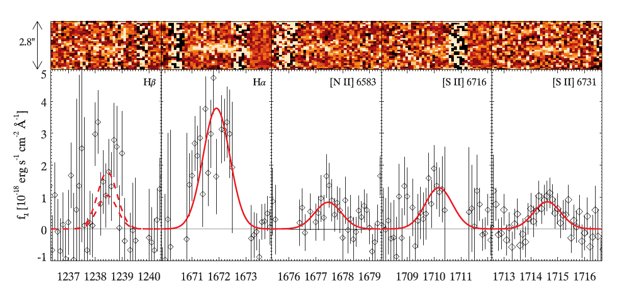 X-shooter 1D and 2D spectrum of a high-redshift supernova host